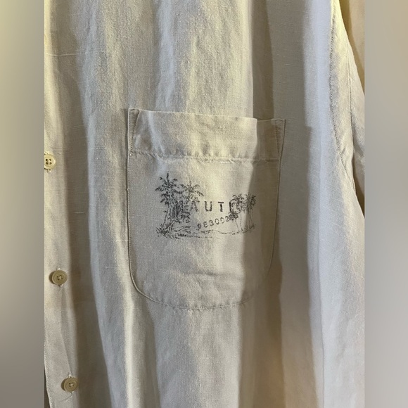 Nautica Men’s Linen Rayon Short Sleeve Collared Button Up Shirt. LIKE NEW XL/TG - Picture 2 of 8